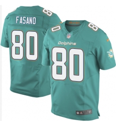 Men's Nike Miami Dolphins #80 Anthony Fasano Elite Aqua Green Team Color NFL Jersey