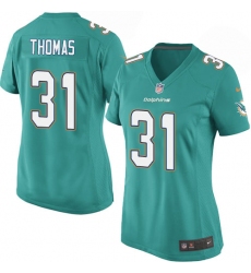 Women's Nike Miami Dolphins #31 Michael Thomas Game Aqua Green Team Color NFL Jersey