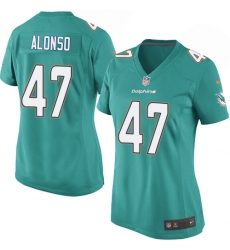 Women's Nike Miami Dolphins #47 Kiko Alonso Game Aqua Green Team Color NFL Jersey