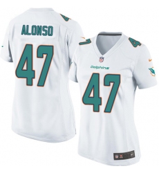 Women's Nike Miami Dolphins #47 Kiko Alonso Game White NFL Jersey