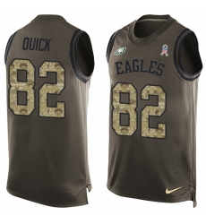 Men's Nike Philadelphia Eagles #82 Mike Quick Limited Green Salute to Service Tank Top NFL Jersey