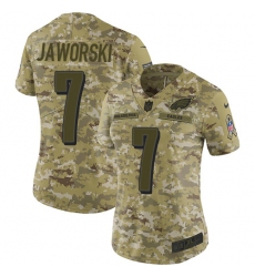 Women's Nike Philadelphia Eagles #7 Ron Jaworski Limited Camo 2018 Salute to Service NFL Jersey