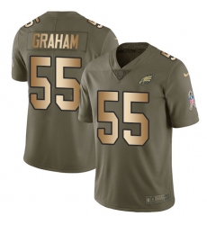 Men's Nike Philadelphia Eagles #55 Brandon Graham Limited Olive/Gold 2017 Salute to Service NFL Jersey