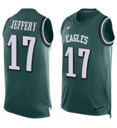 Men's Nike Philadelphia Eagles #17 Alshon Jeffery Limited Midnight Green Player Name & Number Tank Top NFL Jersey