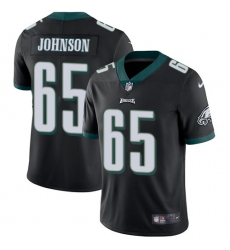 Men's Nike Philadelphia Eagles #65 Lane Johnson Black Alternate Vapor Untouchable Limited Player NFL Jersey