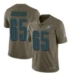 Youth Nike Philadelphia Eagles #65 Lane Johnson Limited Olive 2017 Salute to Service NFL Jersey
