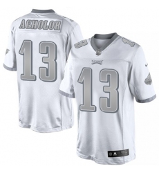 Men's Nike Philadelphia Eagles #13 Nelson Agholor Limited White Platinum NFL Jersey