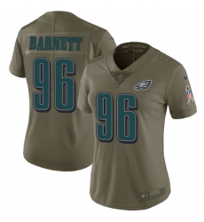 Women's Nike Philadelphia Eagles #96 Derek Barnett Limited Olive 2017 Salute to Service NFL Jersey