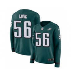 Women's Nike Philadelphia Eagles #56 Chris Long Limited Green Therma Long Sleeve NFL Jersey