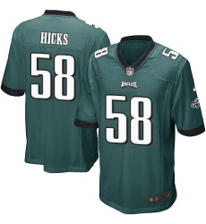 Men's Nike Philadelphia Eagles #58 Jordan Hicks Game Midnight Green Team Color NFL Jersey