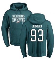 Nike Philadelphia Eagles #93 Timmy Jernigan Green Super Bowl LII Champions Pullover Hoodie