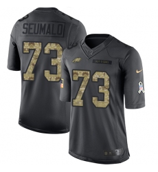 Youth Nike Philadelphia Eagles #73 Isaac Seumalo Limited Black 2016 Salute to Service NFL Jersey