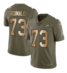 Youth Nike Philadelphia Eagles #73 Isaac Seumalo Limited Olive/Gold 2017 Salute to Service NFL Jersey