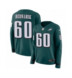 Women's Nike Philadelphia Eagles #60 Chuck Bednarik Limited Green Therma Long Sleeve NFL Jersey