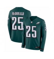 Men's Nike Philadelphia Eagles #25 Tommy McDonald Limited Green Therma Long Sleeve NFL Jersey