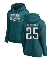 Women's Nike Philadelphia Eagles #25 Tommy McDonald Green Super Bowl LII Champions Pullover Hoodie