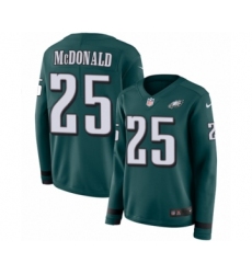 Women's Nike Philadelphia Eagles #25 Tommy McDonald Limited Green Therma Long Sleeve NFL Jersey