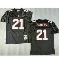 Men's Atlanta Falcons #21 Deion Sanders Black 1992 Throwback Jersey
