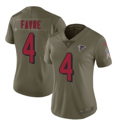 Women's Nike Atlanta Falcons #4 Brett Favre Limited Olive 2017 Salute to Service NFL Jersey