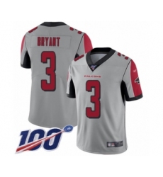 Youth Atlanta Falcons #3 Matt Bryant Limited Silver Inverted Legend 100th Season Football Jersey