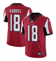 Men's Nike Atlanta Falcons #18 Taylor Gabriel Red Team Color Vapor Untouchable Limited Player NFL Jersey
