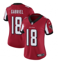 Women's Nike Atlanta Falcons #18 Taylor Gabriel Red Team Color Vapor Untouchable Limited Player NFL Jersey