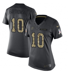 Women's Nike Atlanta Falcons #10 Steve Bartkowski Limited Black 2016 Salute to Service NFL Jersey