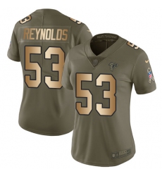 Women's Nike Atlanta Falcons #53 LaRoy Reynolds Limited Olive/Gold 2017 Salute to Service NFL Jersey