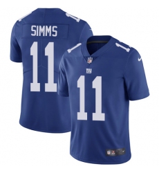 Men's Nike New York Giants #11 Phil Simms Royal Blue Team Color Vapor Untouchable Limited Player NFL Jersey