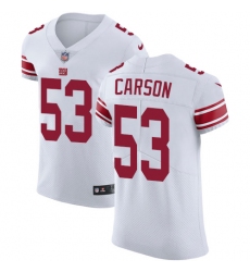 Men's Nike New York Giants #53 Harry Carson White Vapor Untouchable Elite Player NFL Jersey