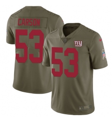 Youth Nike New York Giants #53 Harry Carson Limited Olive 2017 Salute to Service NFL Jersey