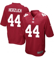 Men's Nike New York Giants #44 Mark Herzlich Game Red Alternate NFL Jersey