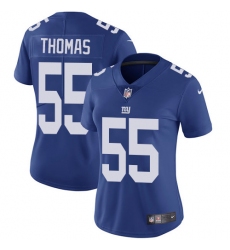 Women's Nike New York Giants #55 J.T. Thomas Royal Blue Team Color Vapor Untouchable Limited Player NFL Jersey