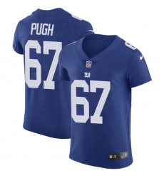Men's Nike New York Giants #67 Justin Pugh Elite Royal Blue Team Color NFL Jersey