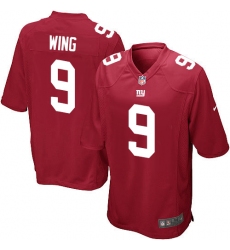Men's Nike New York Giants #9 Brad Wing Game Red Alternate NFL Jersey