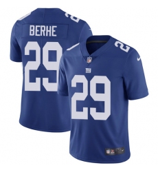 Men's Nike New York Giants #29 Nat Berhe Royal Blue Team Color Vapor Untouchable Limited Player NFL Jersey