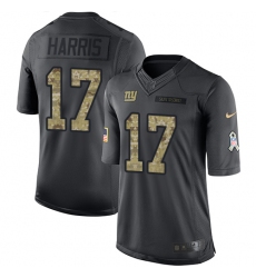 Men's Nike New York Giants #17 Dwayne Harris Limited Black 2016 Salute to Service NFL Jersey