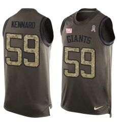 Men's Nike New York Giants #59 Devon Kennard Limited Green Salute to Service Tank Top NFL Jersey