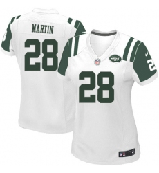 Women's Nike New York Jets #28 Curtis Martin Game White NFL Jersey