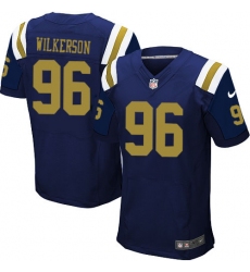 Men's Nike New York Jets #96 Muhammad Wilkerson Elite Navy Blue Alternate NFL Jersey
