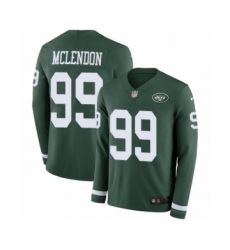 Youth Nike New York Jets #99 Steve McLendon Limited Green Therma Long Sleeve NFL Jersey