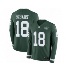 Men's Nike New York Jets #18 ArDarius Stewart Limited Green Therma Long Sleeve NFL Jersey