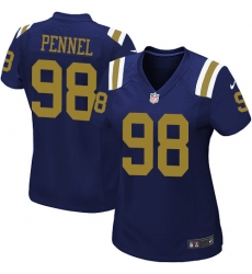 Women's Nike New York Jets #98 Mike Pennel Game Navy Blue Alternate NFL Jersey
