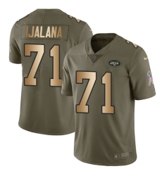 Youth Nike New York Jets #71 Ben Ijalana Limited Olive/Gold 2017 Salute to Service NFL Jersey