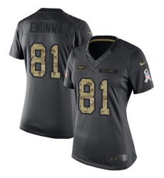 Women's Nike New York Jets #81 Quincy Enunwa Limited Black 2016 Salute to Service NFL Jersey
