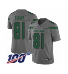 Youth New York Jets #81 Quincy Enunwa Limited Gray Inverted Legend 100th Season Football Jersey