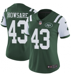 Women's Nike New York Jets #43 Julian Howsare Green Team Color Vapor Untouchable Limited Player NFL Jersey