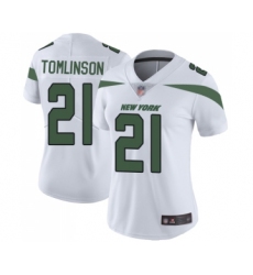 Women's New York Jets #21 LaDainian Tomlinson White Vapor Untouchable Limited Player Football Jersey
