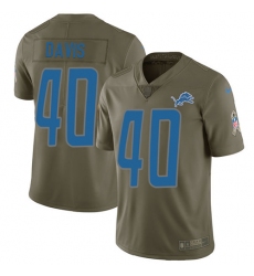 Men's Nike Detroit Lions #40 Jarrad Davis Limited Olive 2017 Salute to Service NFL Jersey