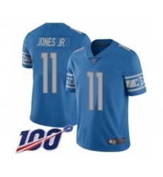 Men's Detroit Lions #11 Marvin Jones Jr Blue Team Color Vapor Untouchable Limited Player 100th Season Football Jersey